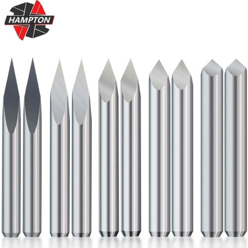 10pcs 3.175mm Shank 3 Edge Engraving Bit Set Tip 0.1mm 20/30/45/60/90 Degrees Carbide PCB Machine Router Bit 3D CNC Milling Bits