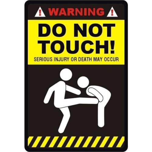 Warning Do Not Touch Funny Auto Stickers Pvc Paper Motorcycle Car Accessories Decoration Stop Waterproof Decal 15cm*10 Cm