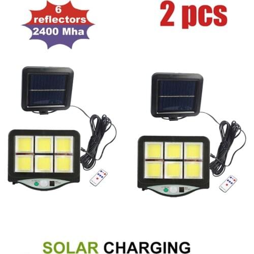 2pcs seperable 120LEDs Rechargeable Solar LED Light Wireless Motion Sensor light Waterproof Emergency solar Wall Lamp Garden Str