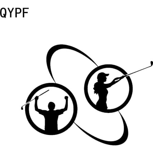 QYPF 14*10.7CM Sport Golf Fitness Decor Vinyl Car Sticker Graphic Bumper Window Black/Silver Decals C16-1532
