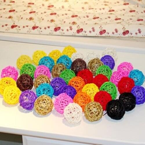 50Pcs/Lot 2.5cm Sepak Takraw Christmas Balls Dried Artificial Flowers Decoration Wedding Rattan Ball Decoration121