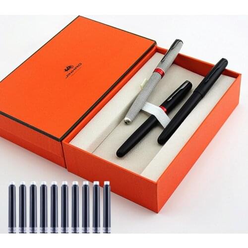 Luxury JINHAO 75 Fountain Pen Checkered Grab ash Feather Arrow Tungsten steel black nib classic ink Office school supplies pen