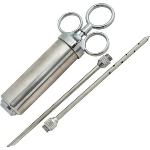 Heavy Duty Meat Injector 304 Stainless Steel - 2 Oz Seasoning Injector - Marinade Injector Syringe Includes 2 Needles(00255)