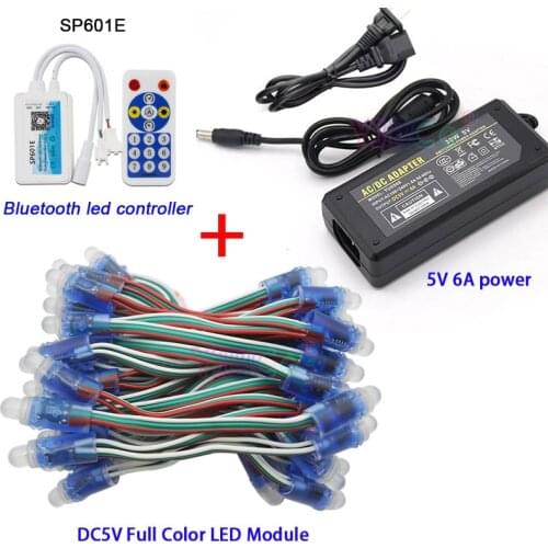 Led power Supply Charger Adapter DC5V 50 Pcs WS2811 IC RGB Pixel LED Module Light Full Color IP67 ,Wifi LED SPI Controller,5V 6A