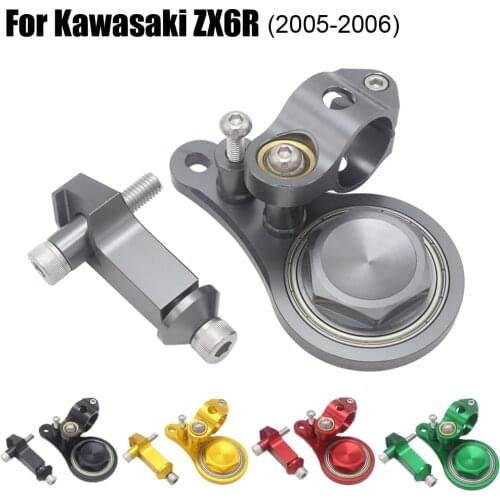 ZX-6R Full Set of Steering Damper Stabilizer Mounting Bracket Kit For Kawasaki Ninja ZX6R 2004 2005