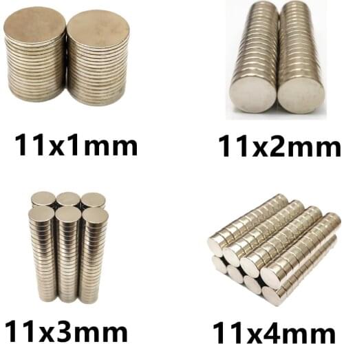 10 20 50PCS/LOT NdFeB Magnet 11*1 11*2 11*3 11*4 N35 Disc MAGNET 11x1 11x2 11x3 11x4 Round Neodymium Speaker Magnets 11mm