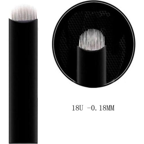 10Pcs 0.16/0.18/0.2mm Nano LAMINA MICRO 14/18/21U Shape FLEX CHANFRADA Microblading Needles For Tebori Microblading Manual Pen