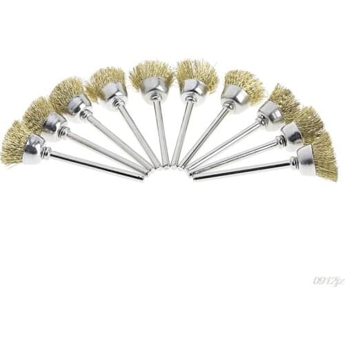 10pcs 18mm Brass Wire Wheel Brushes For Grinder Rotary Tool Dremel Accessories New Drop ship Dls HOmeful