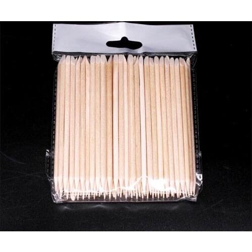 100PCS/Bag Packed Manicure Stick Orange Stick Multifunctional Nail Sign Beauty Stick Manicure Tool