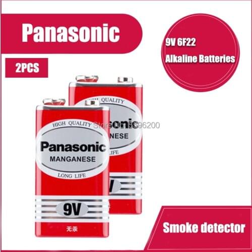 2Pcs Panasonic 9V 6F22 Battery Super Heavy Duty Batteries Dry Batteria ForInfrared Electronic thermometer wireless microphones