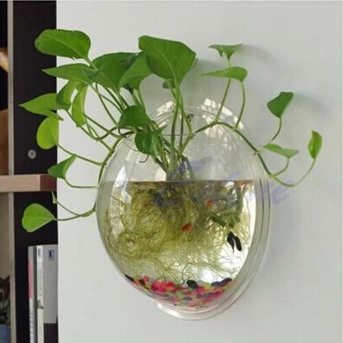 2019 New Pot Wall Hanging Mount Bubble Aquarium Bowl Fish Tank Aquarium Home Decoration Pet Supplies