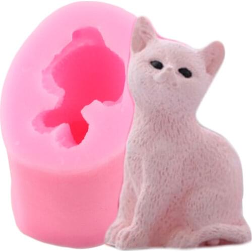 3D Cat Candle Silicone Molds Resin Clay Soap Mold DIY Fondant Cake Decorating Tools Cake Baking Candy Chocolate Gumpaste Moulds