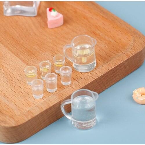 4Pcs/Set 1:12 Doll House Kitchen Accessories Mini Cute Boiling Water Lemonade Mini Life Scene Model For Dollhouse Decor Kids Toy