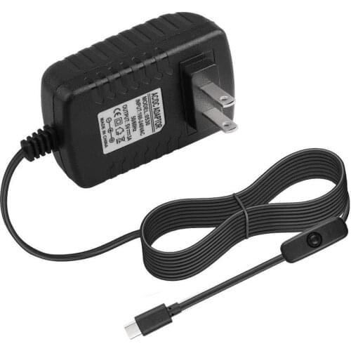 5V3A power adapter with switch for Raspberry Pi 4 Type-C USB power charging adapter for Raspberry Pi 4