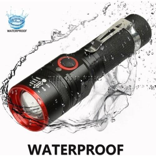 8000LM USB LED Flashlight Bright Tactical Camping Fishing Flash Light T6 V6 L2 Rechargeable Torch Waterproof Lanterna Use 18650