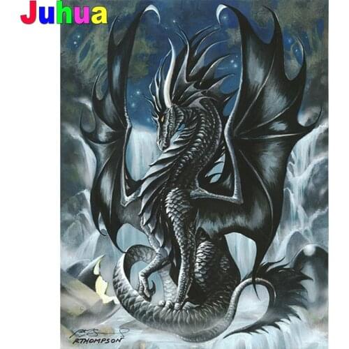 Black Dragon Full Square/Round Drill 5D DIY Diamond Painting animal Diamond Embroidery mosaic diamond Stitch Home Decor