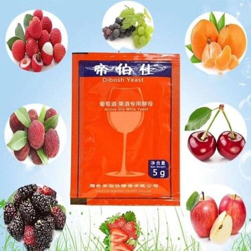 Wine Yeast Home Brewing Saccharomyces Cerevisiae Wine 5g Supplies Active Yeast For 25 Maker Grape Yeast Alcohol KG Liquor D L7A4