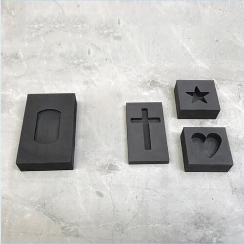 Gold Silver Ingot Mold Cross Graphite Crucible Mold Melting Gold Silver Nonferrous Metal Casting Refining Scrap Jewelry