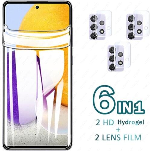 Hydrogel Film for Samsung Galaxy A72 Full Cover Film Soft Screen Protectors on Samsun A 72 72a A725f Safety Glass Camera Lens