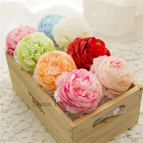 Artificial Silk Simulation Peony Flowers Head For Home Wedding Party DIY Scrapbooking Decoration Fake Flowers Craft Flowers