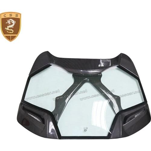 Real carbon fiber engine hood for Ferrari 488 Spider 2015-2020 Carbon fiber plus glass front engine bonnet cover M Style 0103