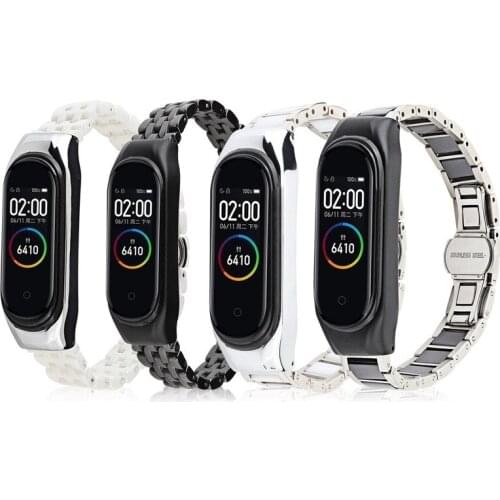 Ceramics Strap Wristband Frame for Xiaomi Mi Band 4/Mi Band 3 Replacement Bracelet for Xiaomi MiBand 4/MiBand 3 Smart Watch Link