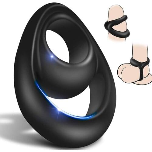 EXVOID Cock Ring Delay Ejaculation Liquid Silicone Scrotum Bind Super Soft Sex Toys for Men Erection Elastic Penis Ring