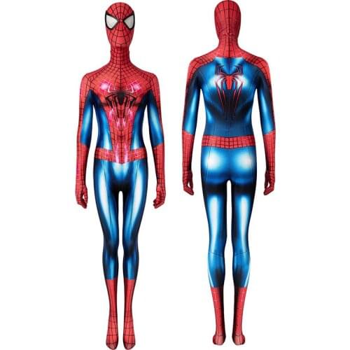 Adult Women The Amazing Spider 2 Peter·Parker Jumpsuit Cosplay Costume Halloween Masquerade Party Bodysuit
