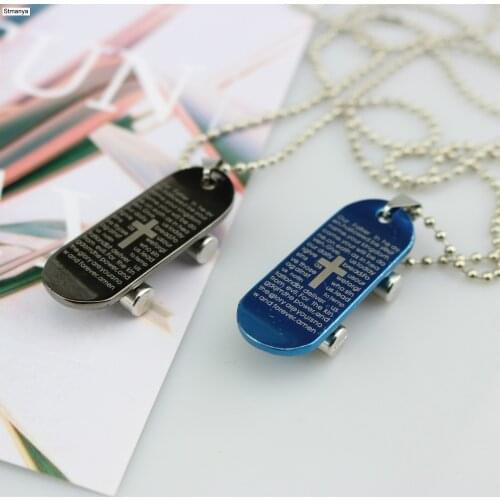 Korean fashion Bible titanium scooter Cross Necklace Metrosexual personality Pendant Jewelry Pendant