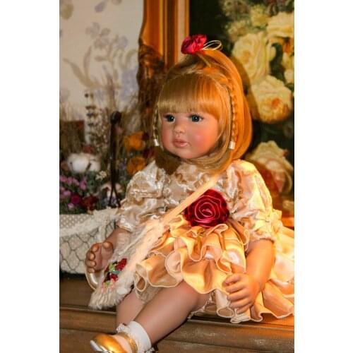 60cm Reborn Toddler Doll Cloth Body 24" Vinyl silicone noble Princess Baby Dolls Girls Birthday Gift Child Play House Toy