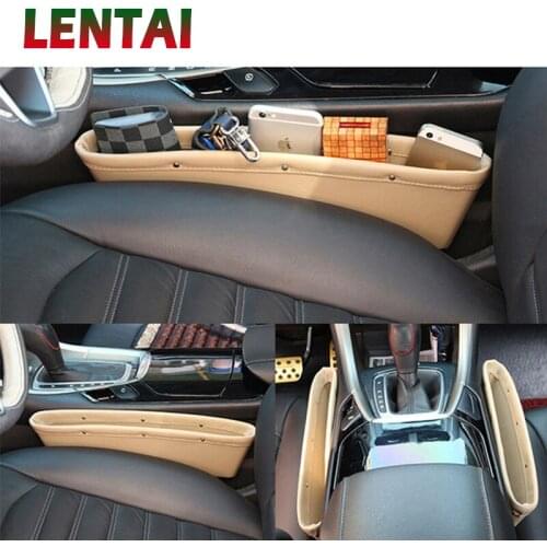 LENTAI For Jeep renegade wrangler grand cherokee Citroen c4 c5 c3 Lexus 1PC Car Seat Gap Boxes leather Organizer Phone Holder