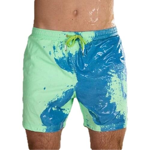 2020 Summer Men Swimming Shorts Quick Dry Magical Change Color Beach Shorts Discoloration Shorts Surfing Board Shorts Casual