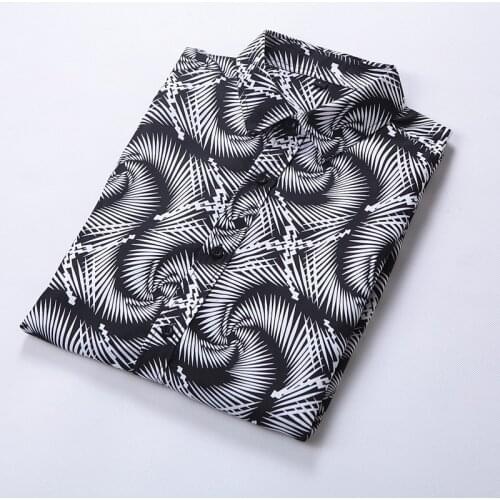 2021 autumn new Mens long-sleeved plus size shirt Fashion casual lapel mens shirt floral Brand clothing