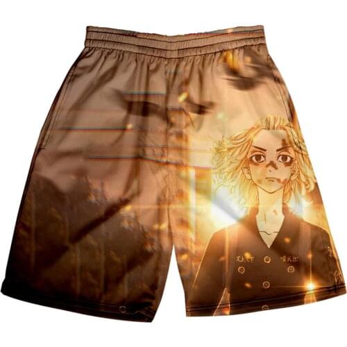 Anime Tokyo Avengers Cosplay 3D printed loose mens shorts Tokyo Avengers Cosplay cartoon fashion plus size mens beach shorts