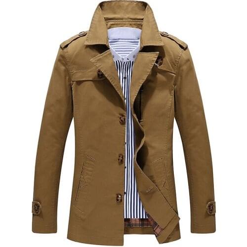 Men Casual Coats Size M-5XL 2019 New Arrival Man Trench Coats Fleece Inside Fit Winter Male Windproof Jackets