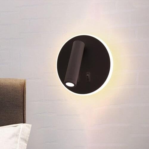 Wall lighting bedside lamp 12w Wall Decorations Bed Room Modern Simple Nordic Hotel Project LED Aluminum Acrylic Adjustable