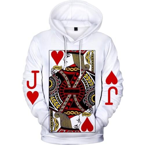 2020 New Arrival Poker 3D Hoodies Men Women Couple Tide Card Hip Hop Hoodie Sweatshirt Coat 3D Print Poker Mens Hoodies