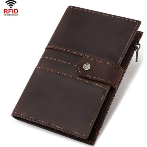 Vintage Crazy Horse Cow Leather Men Passport Cover Wallet Universal Travel SIM Passport Document ID holder Credit SIM Card Case