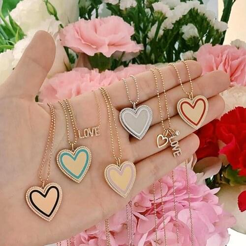 New Heart-shaped Choker Necklaces Fashion Women Rhinestone Inlaid Chain Heart Simplicity Sexy Hollowing Out Jewelry Necklaces