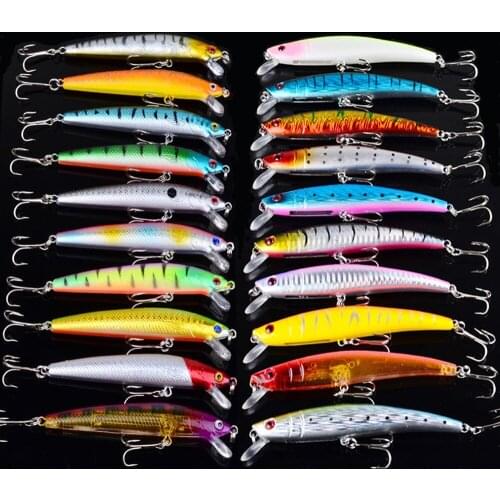 Lot 20PCS Quality Fishing Lure Bass Minnow Plastic Isca Artificial Fish Sea Hooks Hard Bait for Fishing