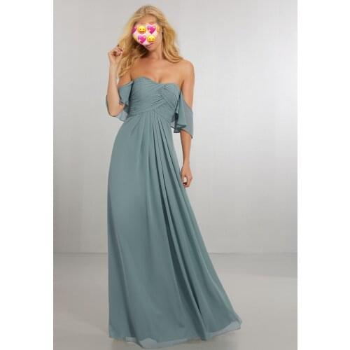 Beach Bridesmaid Dresses 2020 off Shoulder Prom Party Gowns Wedding Guest Maid Of Honor Dress Ruffles Beach Style