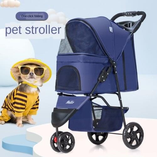 Portable Folding Pet Cart Dog Cat Teddy Compact Four-wheeled Outdoor Travel Gear Go Out Light Stroller dog car pet bag