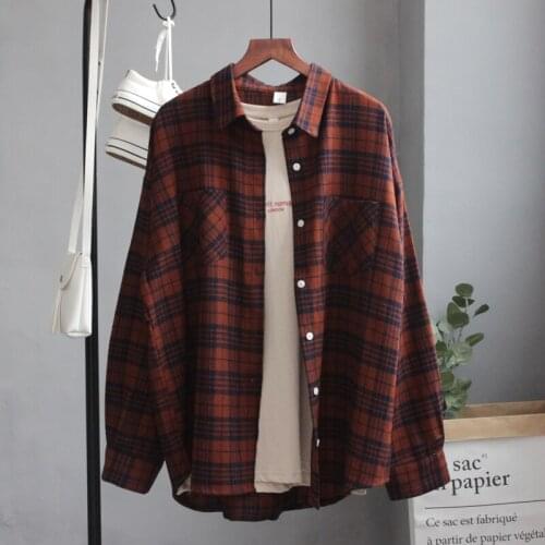 Retro Outer Loose Plaid Shirt Jacket