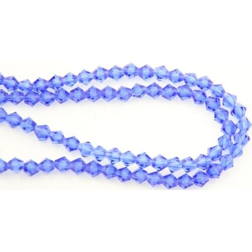 Glass Bicone Beads 3-10mm Lt Sapphire K9 Glass Lighting Part For Wedding Birthday Party Decoration DIY Accessories
