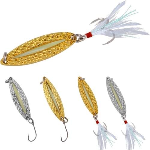 Super leech sequins 2.5g-20g blood trough feathers three hooks luminous sky eyes luya sequins long shot metal sequins