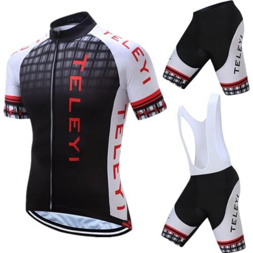 Teleyi 2021 Cycling Clothing Pro Team Cycling Jersey Set Men Summer Breathable MTB Bike Jersey Kit Anti-UV Bicycle Wear Clothes