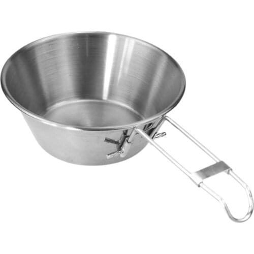 Outdoor stainless steel folding bowl picnic barbecue cup mountain climbing water camping portable cooker utensils pot