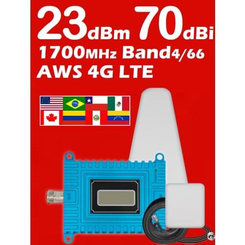 AWS 4G B66 1700 2100 MHZ 70dB 4G LTE Signal Booster Amplifier B4 2G 3G Cellphone Repeater Verizon ATT TMobile Rogers Bell Claro