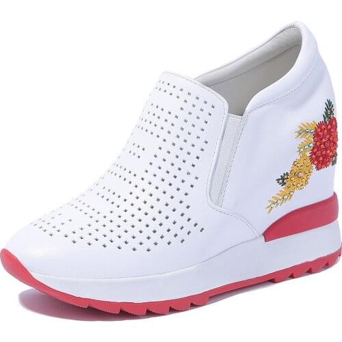 Increased within 2018 spring fashion leisure white shoe breathable ultra-high with 32-40 leather shoes 18417