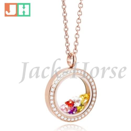 Stainless steel waterproof 25mm Twist Rose Gold Locket 316L living floating Locket pendant